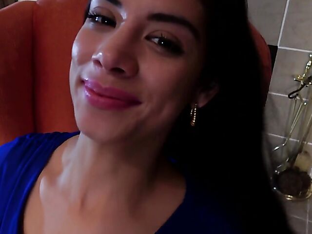 Brown-eyed brunette Lily Rain gets a vibrator orgasm