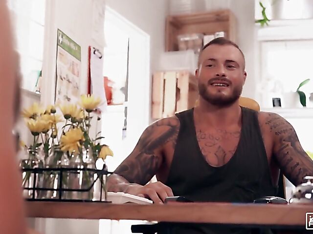 Spanish super sexy brunette Anastasia Brokelyn gets railed by a tattooed stud in the hostel