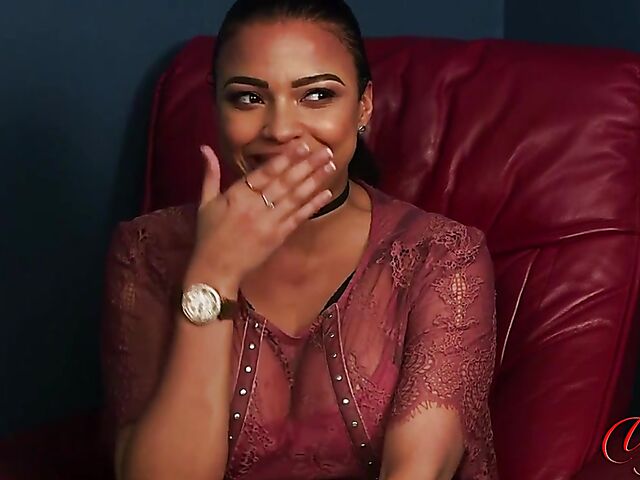 Jerking off for big titted ebony woman Ruby Summers