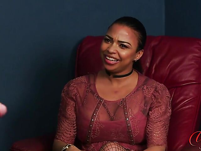 Jerking off for big titted ebony woman Ruby Summers