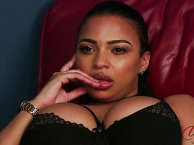 Jerking off for big titted ebony woman Ruby Summers