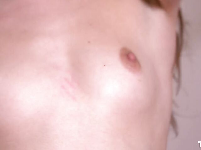 Kinky pussy fingering solo on the stairs with shaved babe Sarah Smith