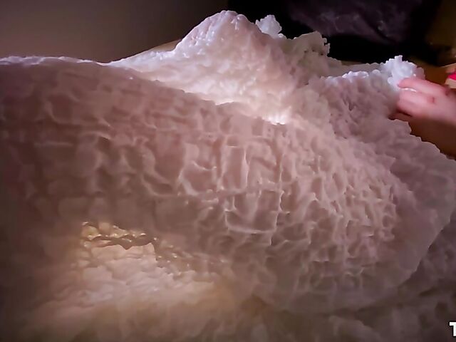 Kinky pussy fingering solo on the stairs with shaved babe Sarah Smith