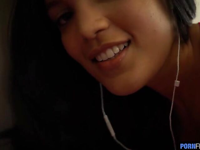 Sweet latina babe with a tight ass and hot tits Alina Belle gets nailed during the workout