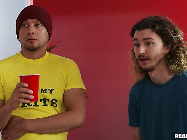 Ricky Spanish caught in the act by the busty police woman with red hair and huge fake tits Nicolette Shea