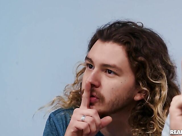 Ricky Spanish caught in the act by the busty police woman with red hair and huge fake tits Nicolette Shea