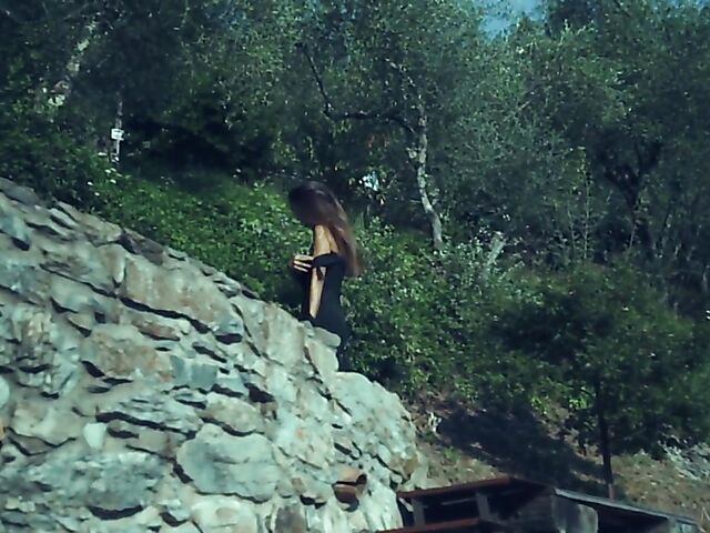 Slender babe with sexy legs Lorena B fingering in high heels