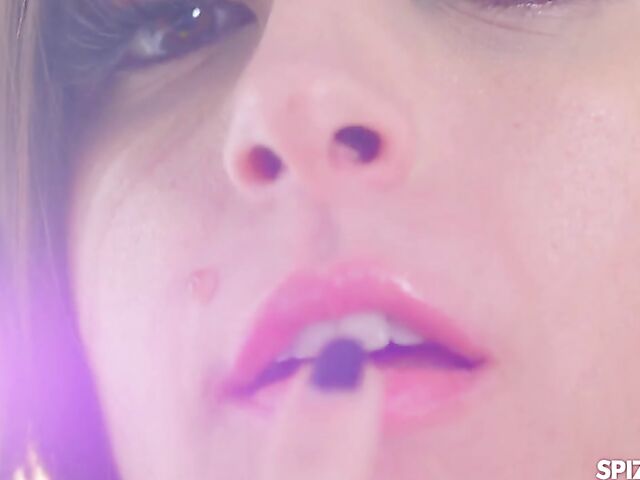 Crazy hot sex on the couch with natural titty slut Abbie Maley