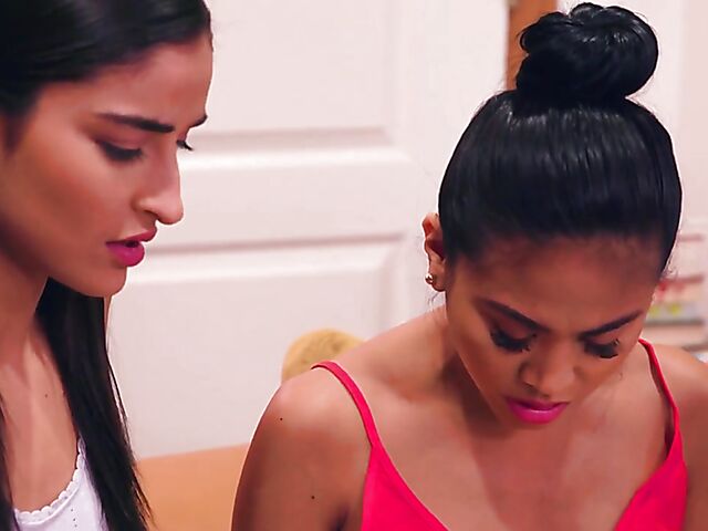 Mom and teen kitchen lesbian lovemaking with Dana Dearmond and Emily Willis