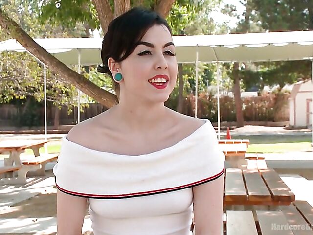 Hard gangbang DP with dark-haired Tegan Tate