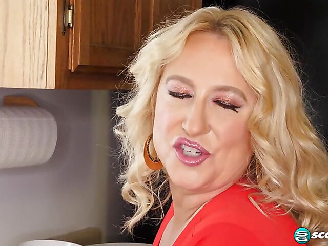 Jack off instruction from big tit mature Nina Bell