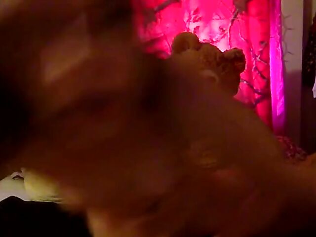 Lily Glee home alone masturbating with her teddy bear in lockdown