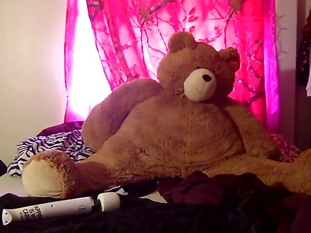 Lily Glee home alone masturbating with her teddy bear in lockdown