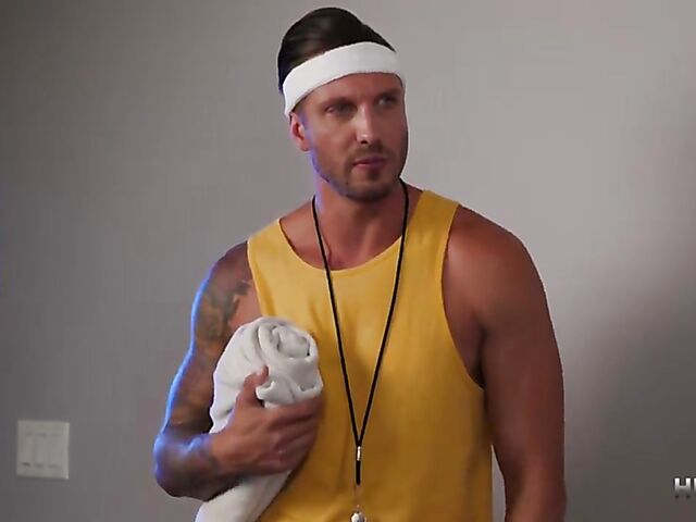 Sporty natural teen Gia Derza shows her bush to her coach and gets pounded