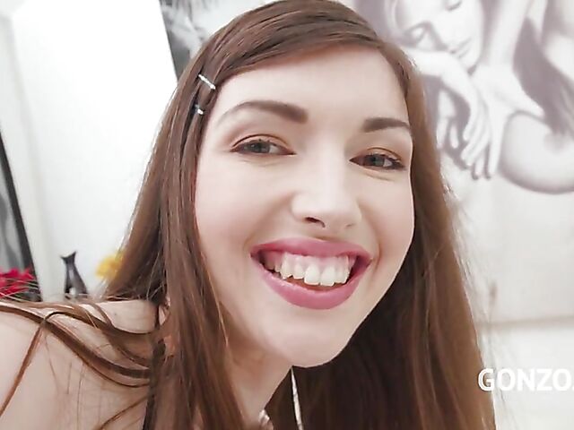 Interracial anal slut Susan Ayn loves to drink piss