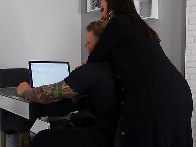 Busty tattoo brunette with pierced nipples Jessica Miller needs her boyfriend's cock