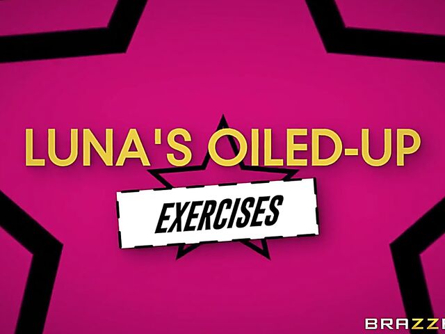 Oiled solo workout with busty latina Luna Star