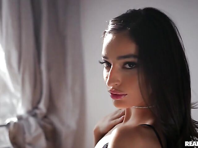 Skinny brunette teen Emily Willis posing and fucking with Zac Wild