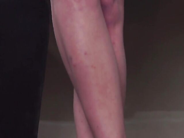 Beautiful solo in the meeting room with Iva who is proud of her natural sexy tits and bald pussy