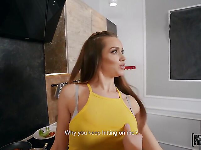 Reality cooking show and hot POV in the kitchen with Luxury Girl