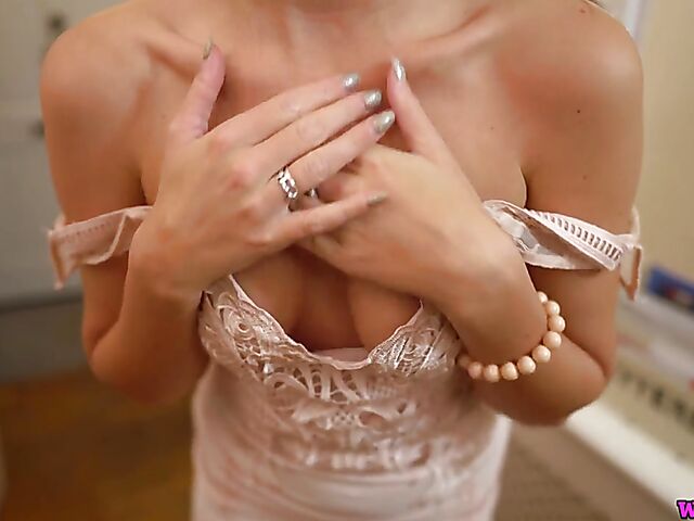 Honour May wants you to cum on her boobies