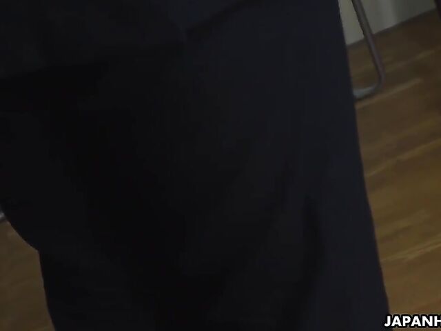 Japanese MILF with a loose pussy Asuka Kyono helps her co-worker to cum