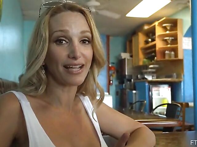 Fake tits MILF Billi Bardot loves showing off her massive boobs and playing with her toys