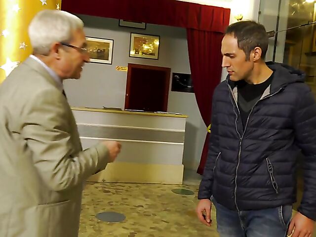 Italian porn by Mario Salieri features a natural busty burlesque queen seducing a guy to music