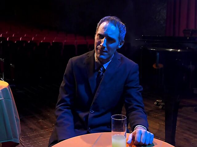 Italian porn by Mario Salieri features a natural busty burlesque queen seducing a guy to music