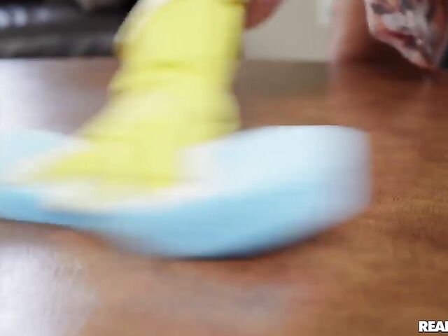 Interracial lesbian scene from Moms Lick Teens featuring Alena Croft And Scarlit Scandal