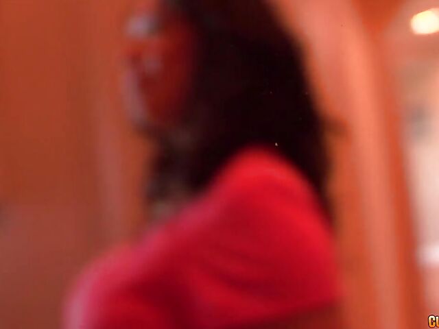 Huge boobs brunette Sienna West sucking black cock in the pool