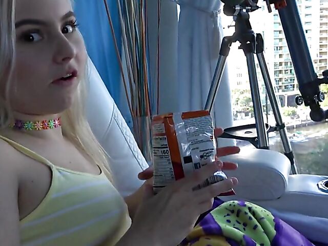 Naughty blonde sister Aria Banks with her horny big stepbrother POV