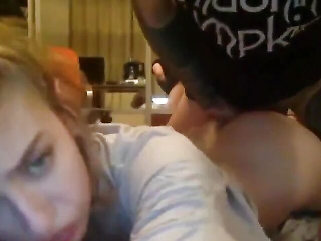 Real amateur teen couple filming sex and blowjob