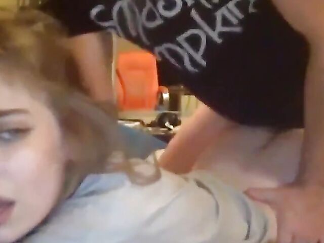 Real amateur teen couple filming sex and blowjob