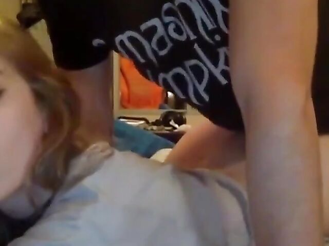 Real amateur teen couple filming sex and blowjob