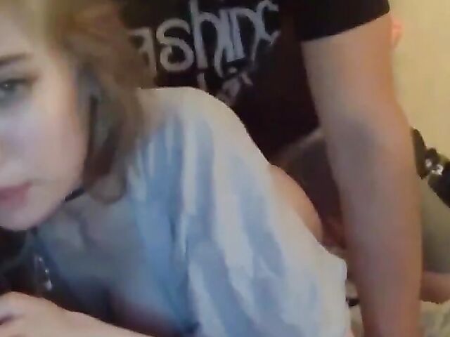 Real amateur teen couple filming sex and blowjob