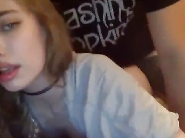 Real amateur teen couple filming sex and blowjob