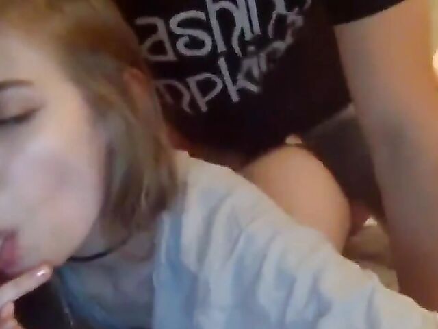 Real amateur teen couple filming sex and blowjob