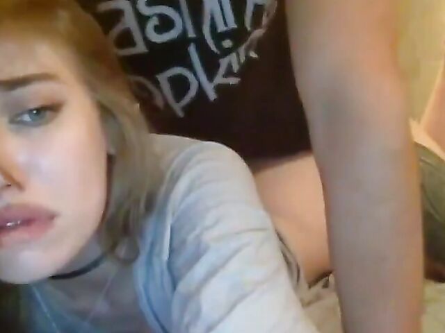 Real amateur teen couple filming sex and blowjob