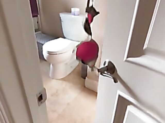 Bathroom POV vertical sex video of hot Mia Melano