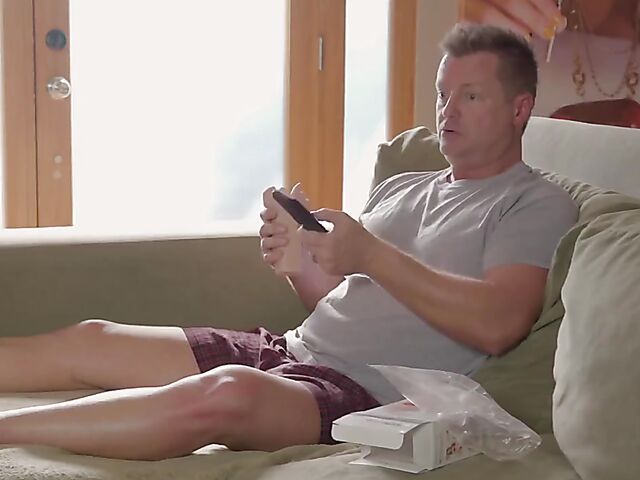 Cute young step daughter Violet Starr helps her dad and loves his cock