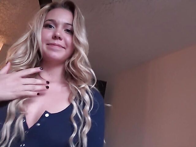 POV babysitter teen Jazmin Grey makes that cock cum