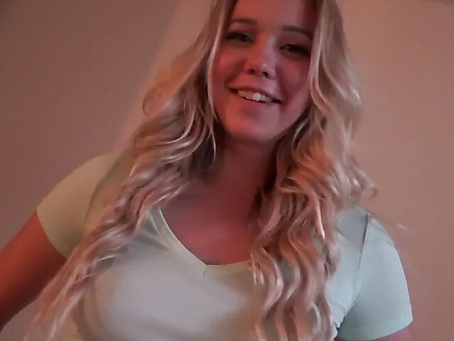 POV babysitter teen Jazmin Grey makes that cock cum