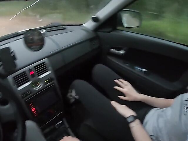 Car POV with russian teen hitchhiker Stacy Starando