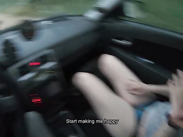 Car POV with russian teen hitchhiker Stacy Starando