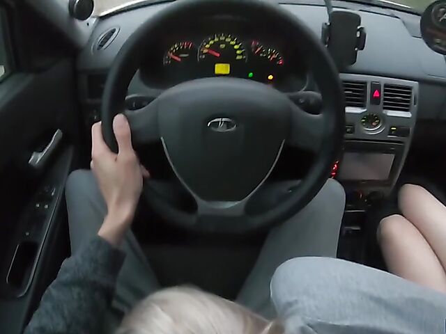 Car POV with russian teen hitchhiker Stacy Starando