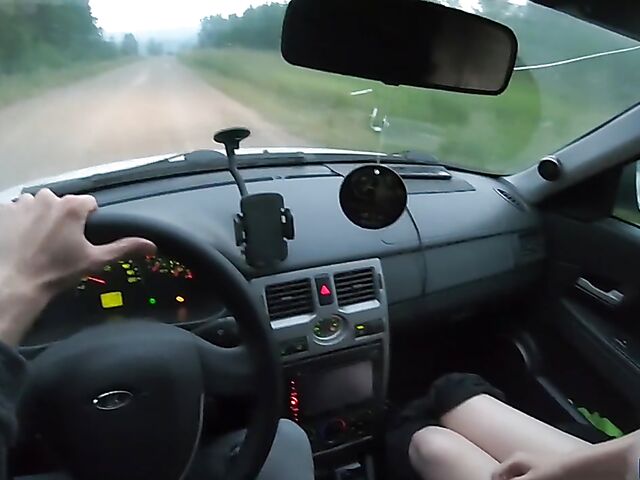 Car POV with russian teen hitchhiker Stacy Starando