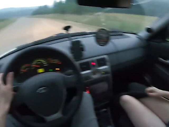 Car POV with russian teen hitchhiker Stacy Starando
