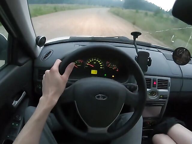 Car POV with russian teen hitchhiker Stacy Starando