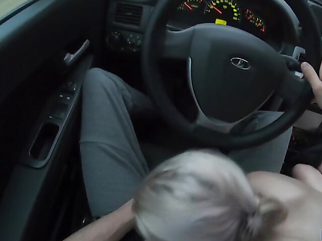 Car POV with russian teen hitchhiker Stacy Starando